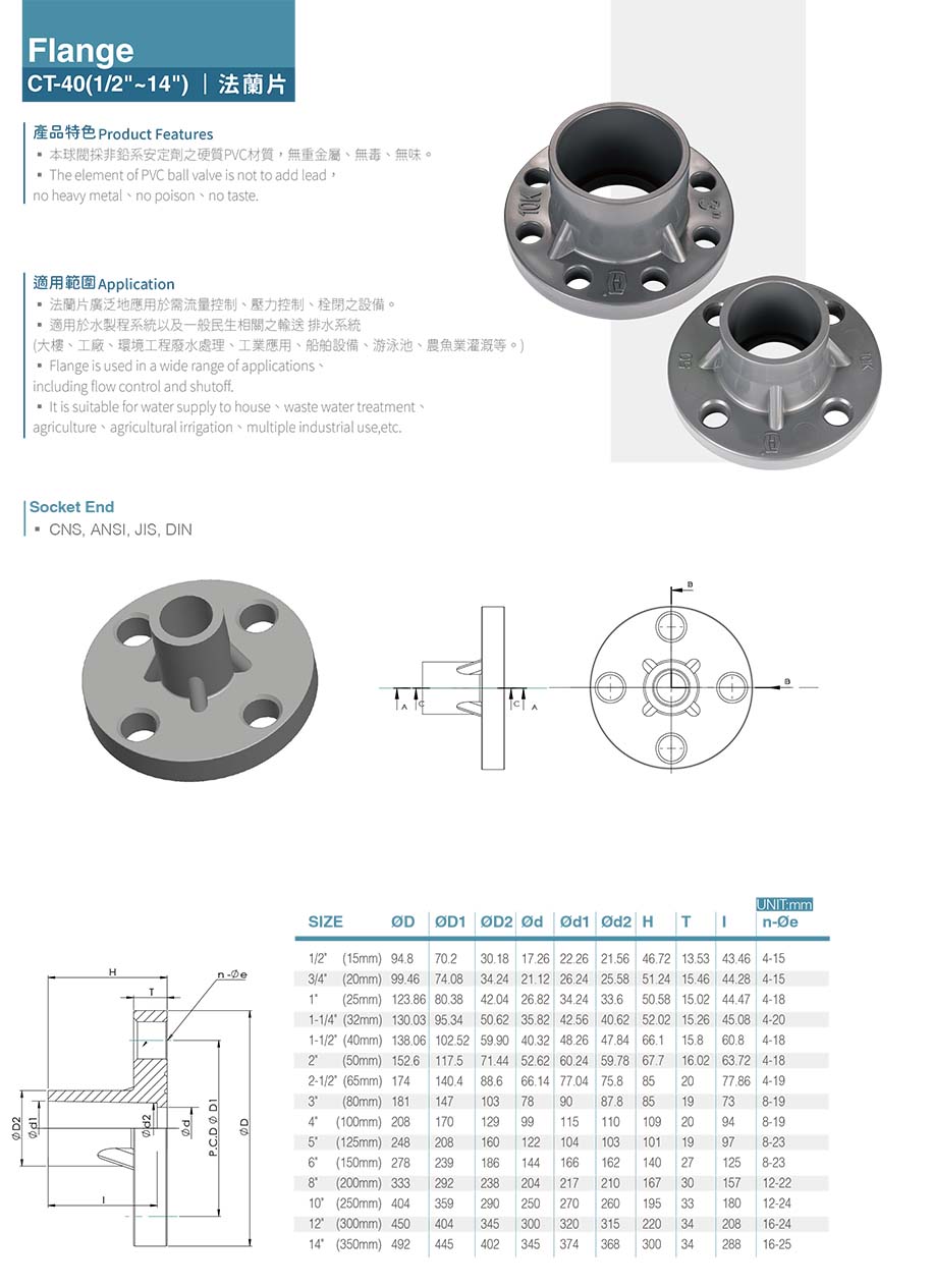 久統塑膠-法蘭片(一體式)10K - 久統生活